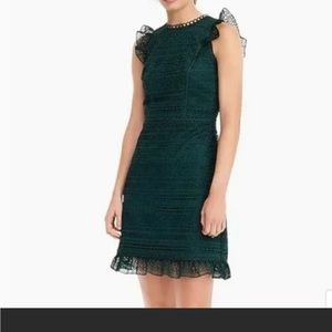 J.Crew Cap-sleeve Ruffle Dress in Mixed Lace